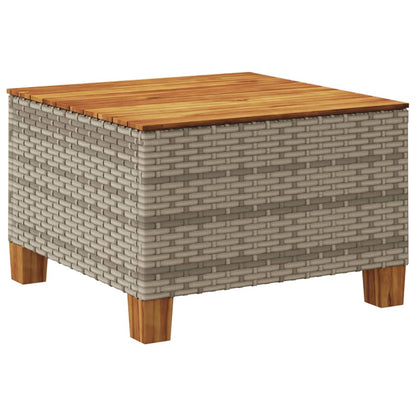 Tuintafel 55x55x36 cm poly rattan en acaciahout grijs - AllerleiShop