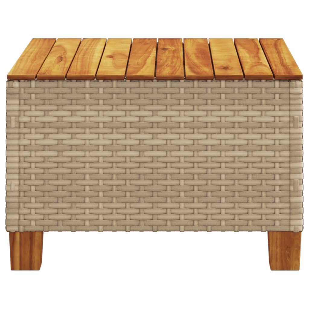 Tuintafel 55x55x36 cm poly rattan en acaciahout beige - AllerleiShop