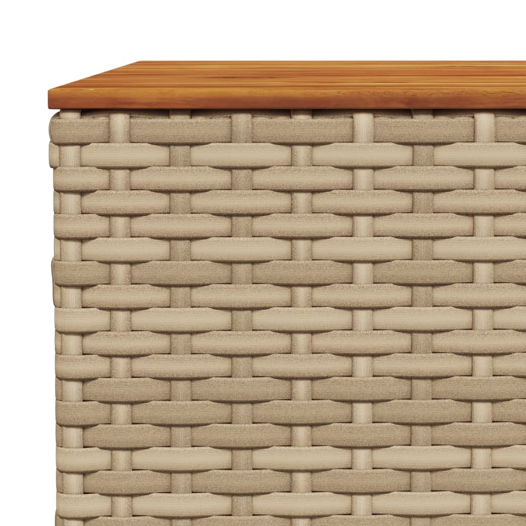 Tuintafel 55x55x36 cm poly rattan en acaciahout beige - AllerleiShop