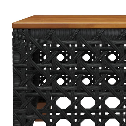 Tuintafel 55x55x36 cm poly rattan en acaciahout zwart - AllerleiShop