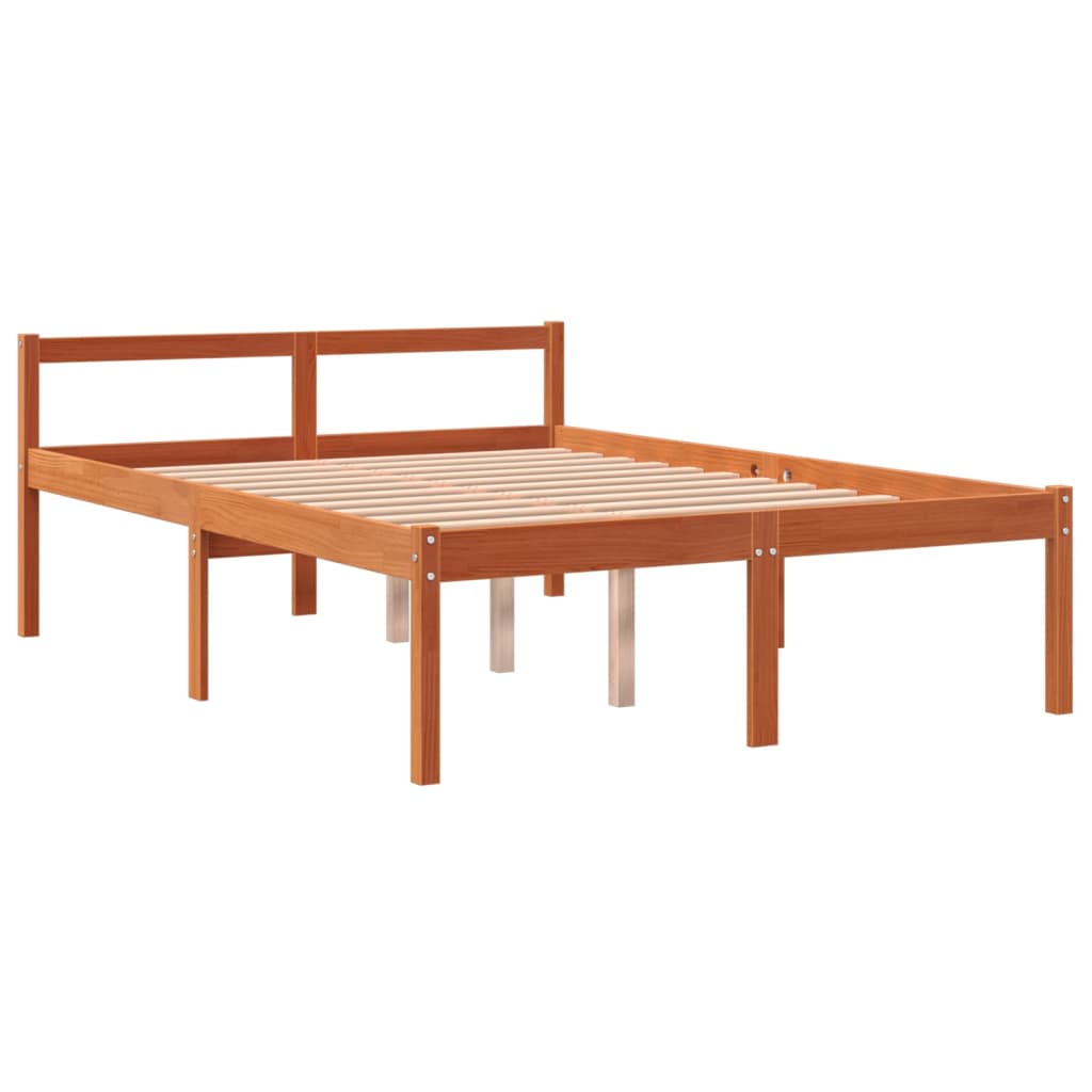Seniorenbed massief grenenhout wasbruin 120x200 cm