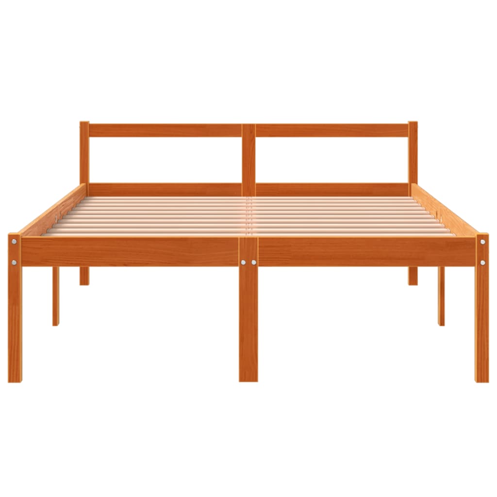 Seniorenbed massief grenenhout wasbruin 120x200 cm