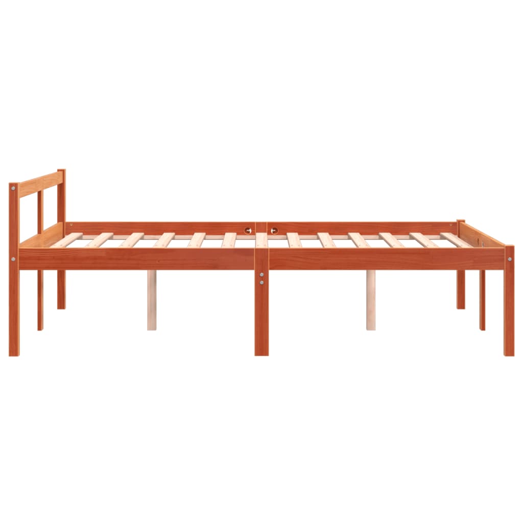 Seniorenbed massief grenenhout wasbruin 120x200 cm