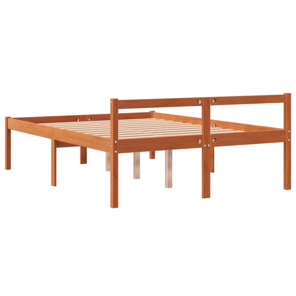 Seniorenbed massief grenenhout wasbruin 120x200 cm