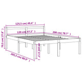 Seniorenbed massief grenenhout wasbruin 120x200 cm