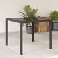 Tuintafel met glazen blad 90x90x75 cm poly rattan - AllerleiShop