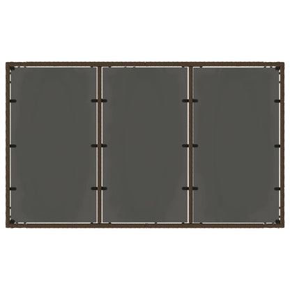 Tuintafel met glazen blad 150x90x75 cm poly rattan bruin - AllerleiShop