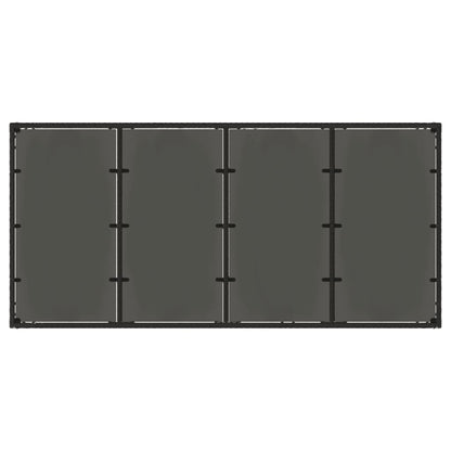 Tuintafel met glazen blad 190x90x75 cm poly rattan zwart - AllerleiShop