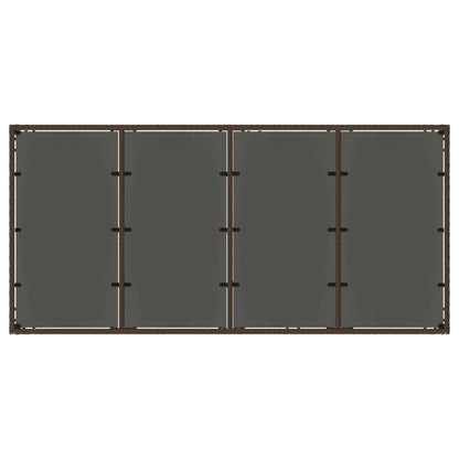 Tuintafel met glazen blad 190x90x75 cm poly rattan bruin - AllerleiShop