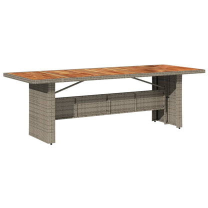 Tuintafel met acaciahouten blad 240x90x75 cm poly rattan grijs - AllerleiShop