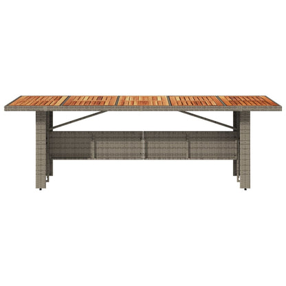 Tuintafel met acaciahouten blad 240x90x75 cm poly rattan grijs - AllerleiShop