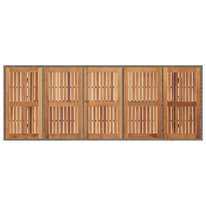 Tuintafel met acaciahouten blad 240x90x75 cm poly rattan grijs - AllerleiShop