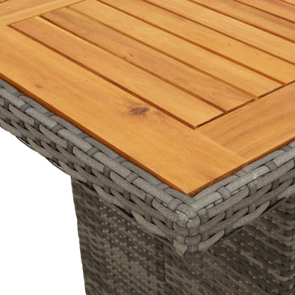 Tuintafel met acaciahouten blad 240x90x75 cm poly rattan grijs - AllerleiShop