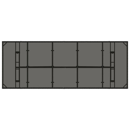 Tuintafel met glazen blad 240x90x75 cm poly rattan - AllerleiShop