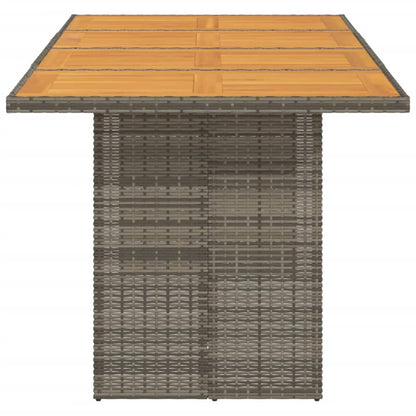 Tuintafel met acaciahouten blad 190x80x75 cm poly rattan grijs - AllerleiShop