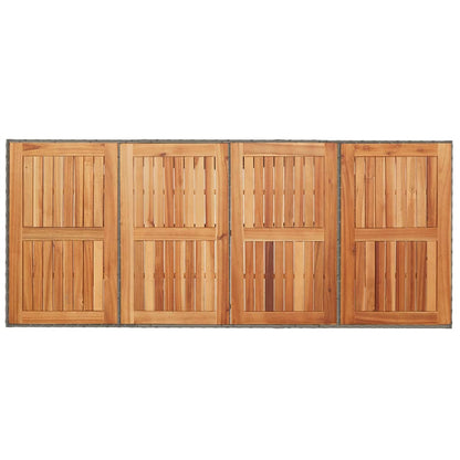 Tuintafel met acaciahouten blad 190x80x75 cm poly rattan grijs - AllerleiShop