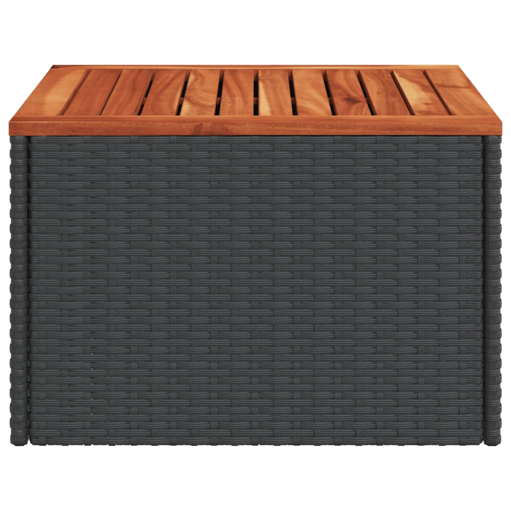 Tuintafel 55x55x37 cm poly rattan en acaciahout zwart - AllerleiShop