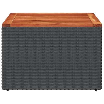 Tuintafel 55x55x37 cm poly rattan en acaciahout zwart - AllerleiShop