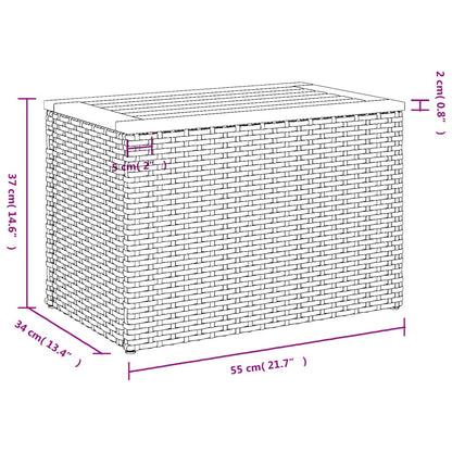 Tuinbijzettafels 2 st 55x34x37 cm hout poly rattan zwart - AllerleiShop