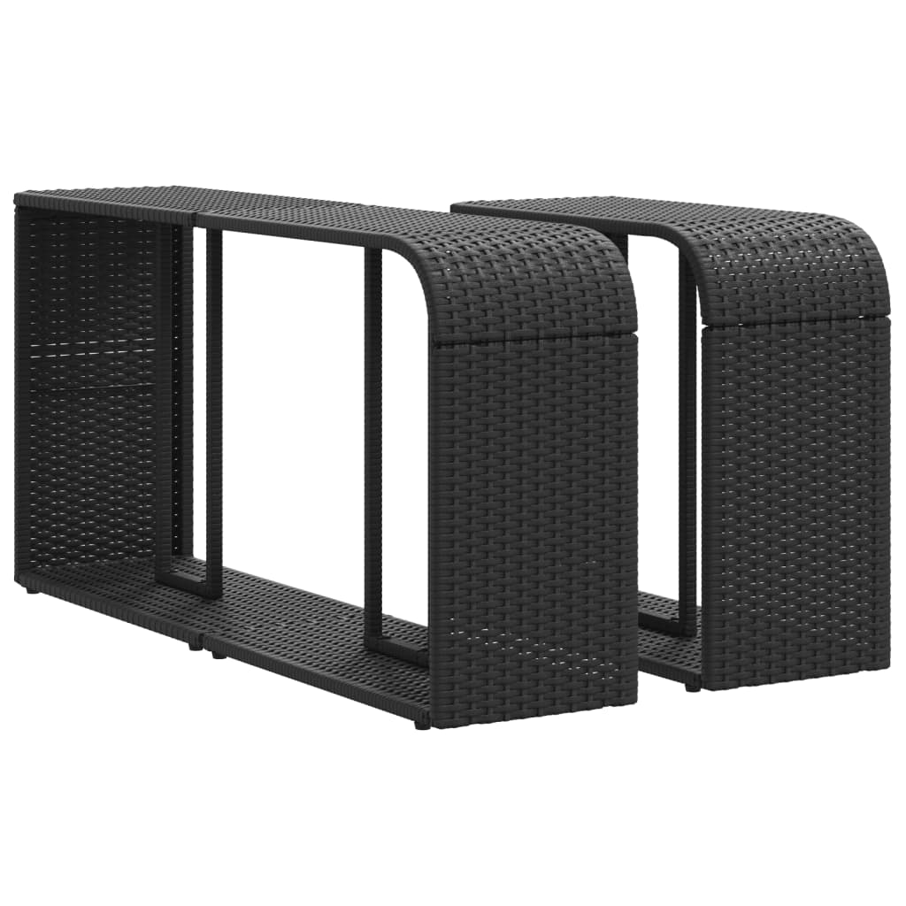 Opbergschappen 2 st poly rattan zwart - AllerleiShop