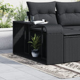 Opbergschappen 2 st poly rattan zwart - AllerleiShop