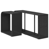 Opbergschappen 2 st poly rattan zwart - AllerleiShop