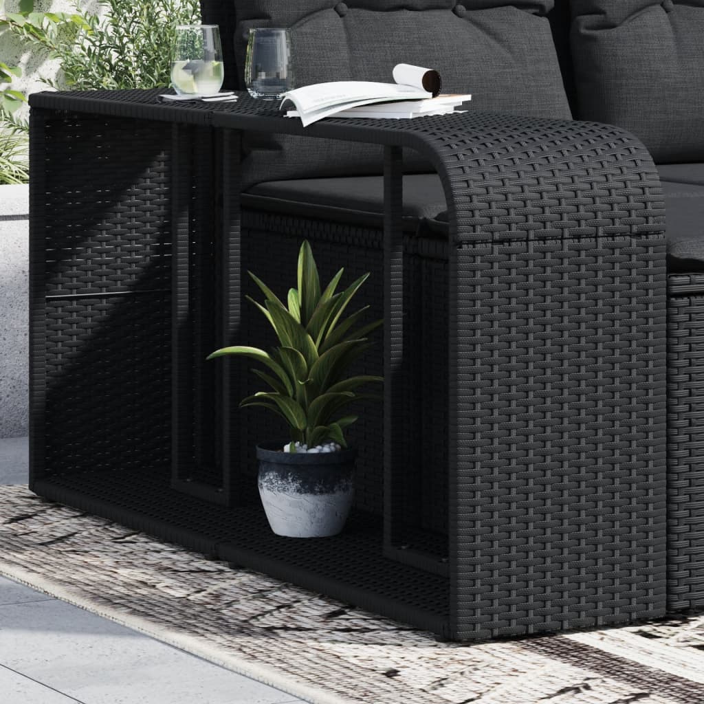 Opbergschappen 2 st poly rattan zwart - AllerleiShop