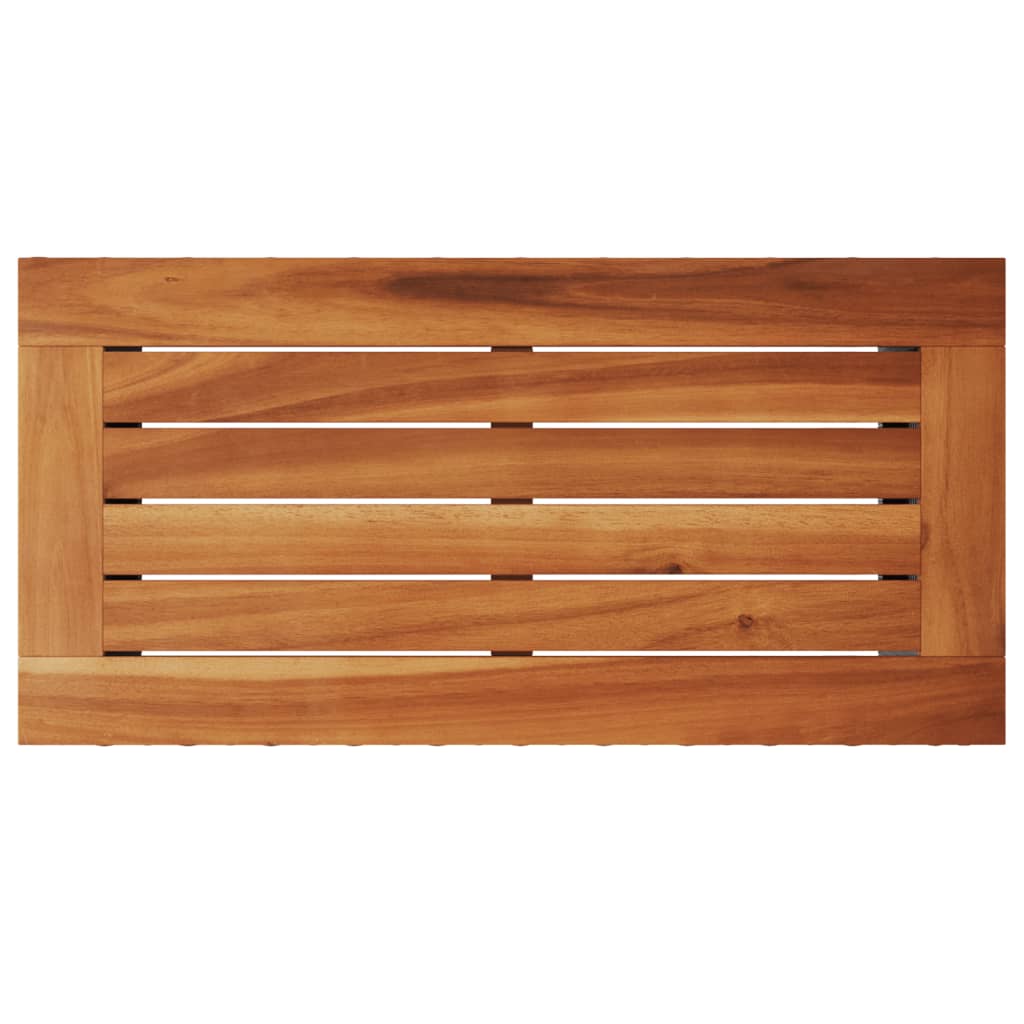 Tuinbijzettafel met houten blad 58x27,5x55 cm poly rattan zwart - AllerleiShop