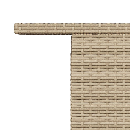 Tuintafel met glazen blad 100x55x73 cm poly rattan beige - AllerleiShop