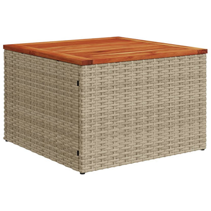 Tuintafel 55x55x37 cm poly rattan en acaciahout beige - AllerleiShop