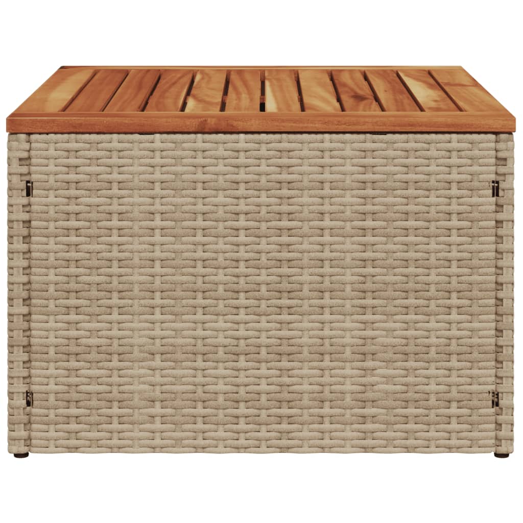 Tuintafel 55x55x37 cm poly rattan en acaciahout beige - AllerleiShop