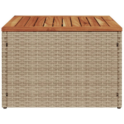 Tuintafel 55x55x37 cm poly rattan en acaciahout beige - AllerleiShop