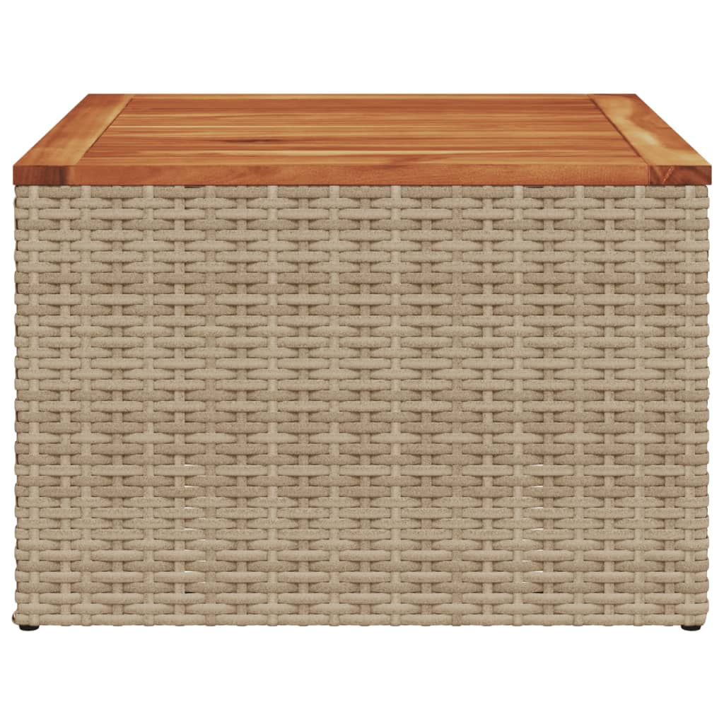 Tuintafel 55x55x37 cm poly rattan en acaciahout beige - AllerleiShop