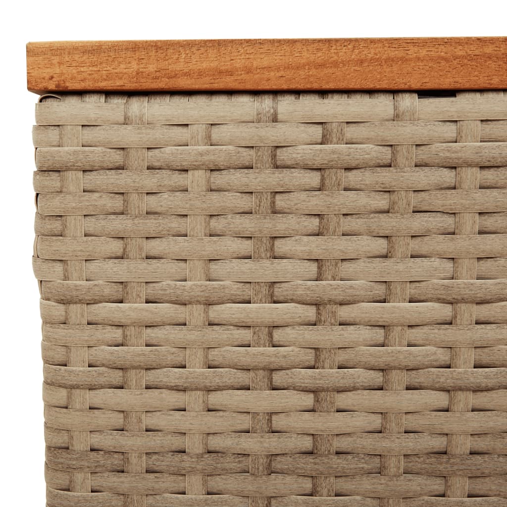 Tuintafel 55x55x37 cm poly rattan en acaciahout beige - AllerleiShop