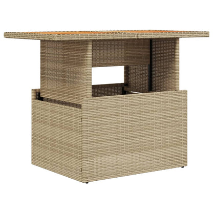 Tuintafel 100x55x73 cm poly rattan en acaciahout beige - AllerleiShop