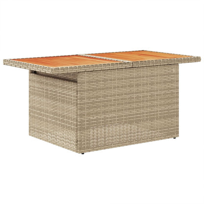 Tuintafel 100x55x73 cm poly rattan en acaciahout beige - AllerleiShop