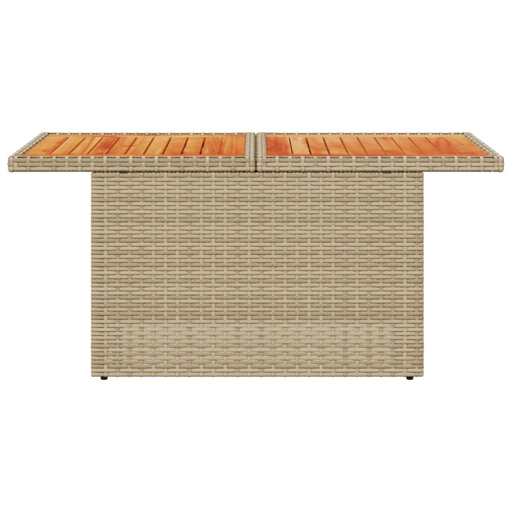 Tuintafel 100x55x73 cm poly rattan en acaciahout beige - AllerleiShop