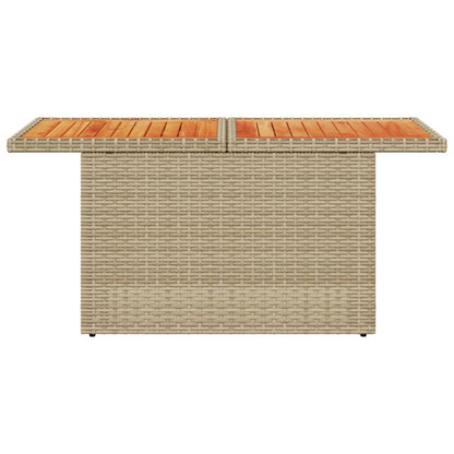 Tuintafel 100x55x73 cm poly rattan en acaciahout beige - AllerleiShop