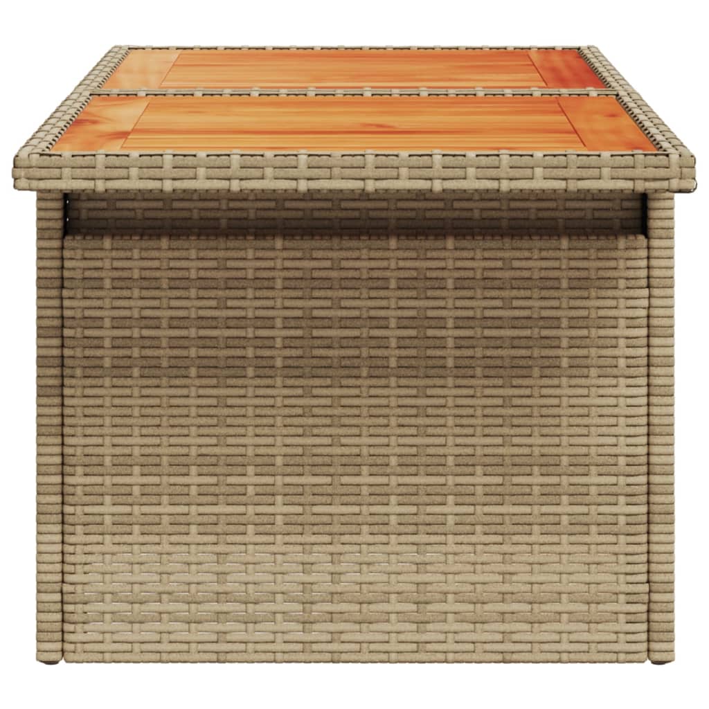 Tuintafel 100x55x73 cm poly rattan en acaciahout beige - AllerleiShop