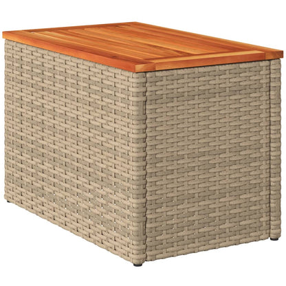 Tuinbijzettafels 2 st 55x34x37 cm poly rattan en hout beige - AllerleiShop