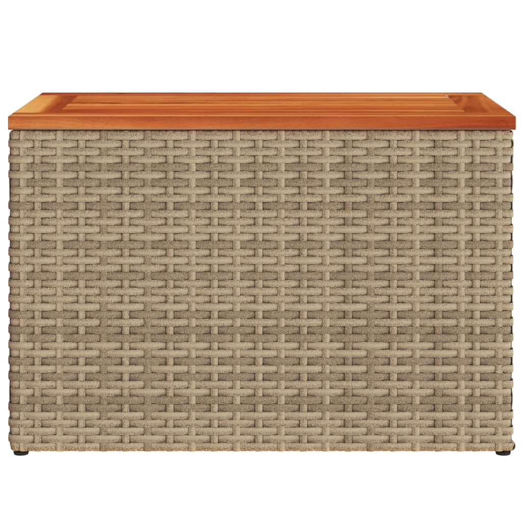 Tuinbijzettafels 2 st 55x34x37 cm poly rattan en hout beige - AllerleiShop