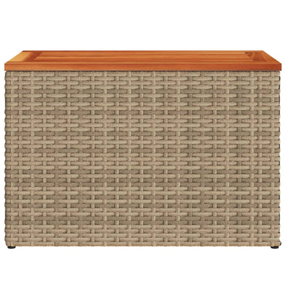 Tuinbijzettafels 2 st 55x34x37 cm poly rattan en hout beige - AllerleiShop