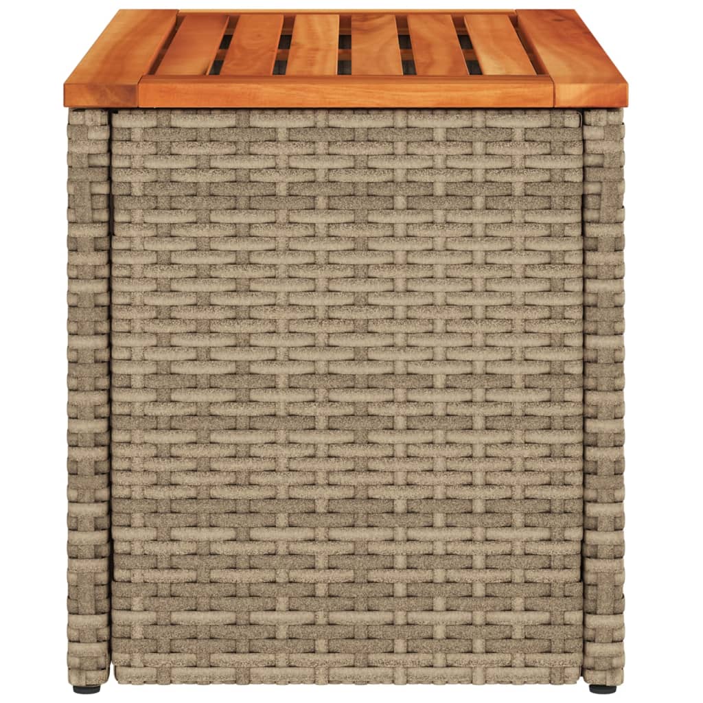 Tuinbijzettafels 2 st 55x34x37 cm poly rattan en hout beige - AllerleiShop