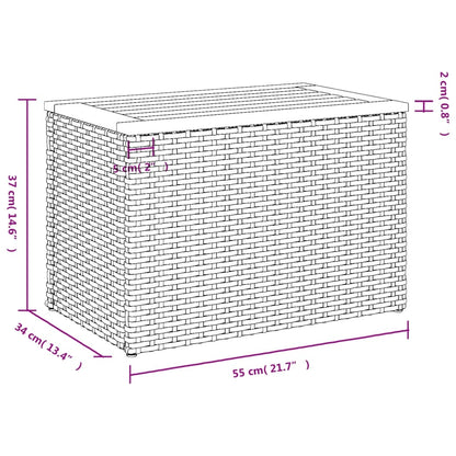 Tuinbijzettafels 2 st 55x34x37 cm poly rattan en hout beige - AllerleiShop