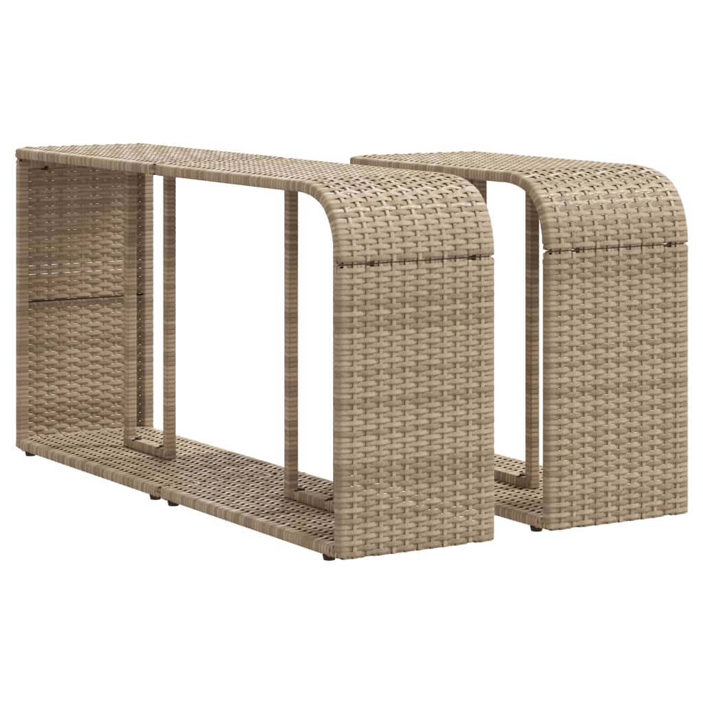 Opbergschappen 2 st poly rattan beige - AllerleiShop