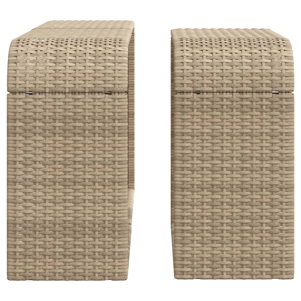 Opbergschappen 2 st poly rattan beige - AllerleiShop