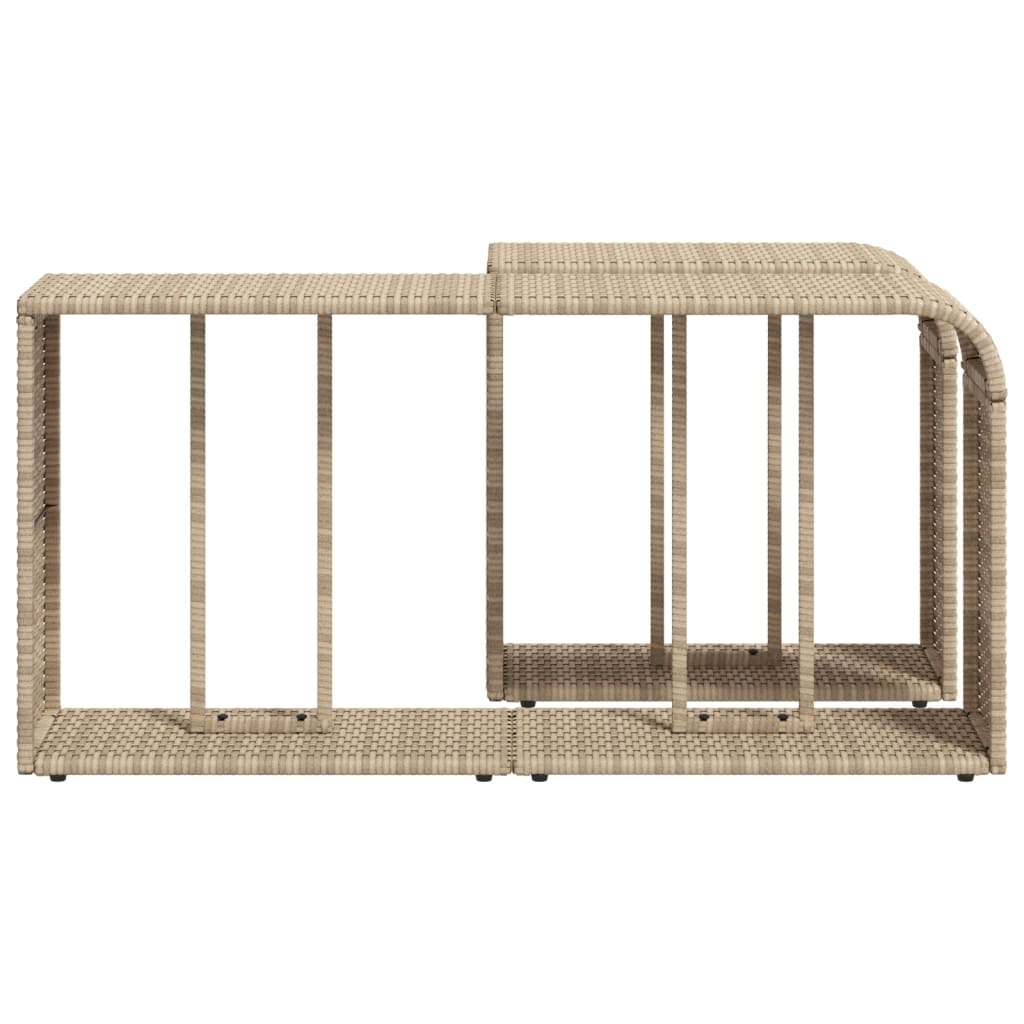 Opbergschappen 2 st poly rattan beige - AllerleiShop