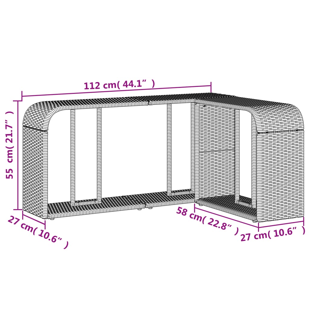 Opbergschappen 2 st poly rattan beige - AllerleiShop