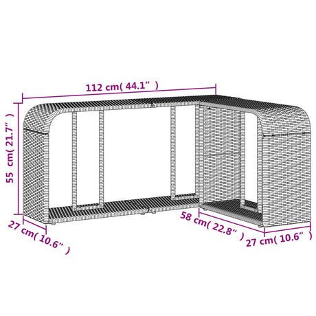 Opbergschappen 2 st poly rattan beige - AllerleiShop