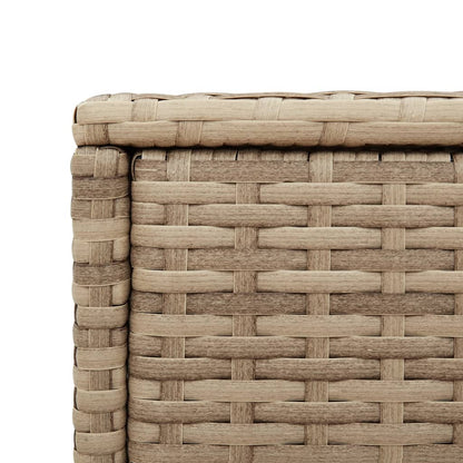 Tuinbijzettafel met glazen blad 58x27,5x55 cm poly rattan beige - AllerleiShop